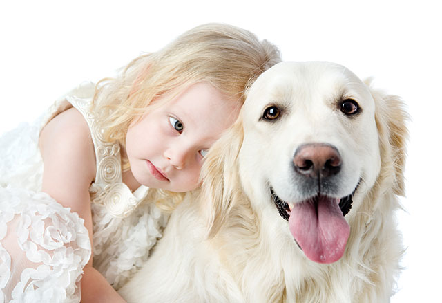 Girl learning from dog