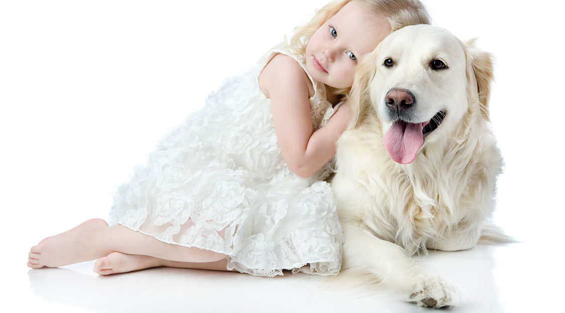 Dog with little girl